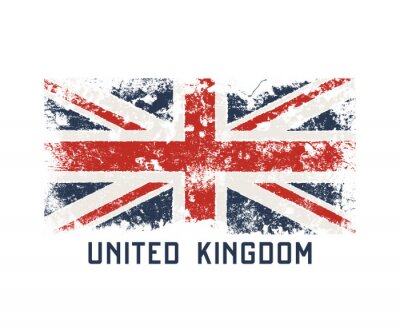 Sticker  Conception de t-shirt et d'habillement du Royaume-Uni avec l'effet grunge.