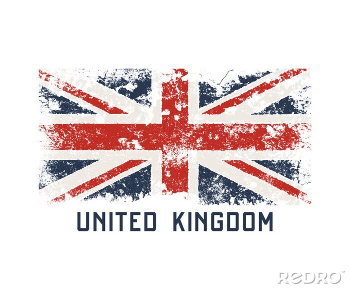 Sticker  Conception de t-shirt et d'habillement du Royaume-Uni avec l'effet grunge.