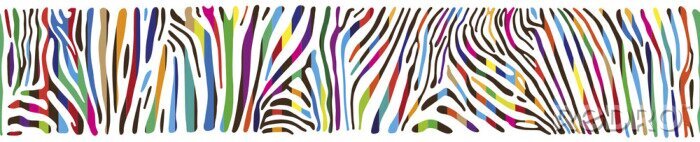Sticker  Contexte avec la peau multicolore Zebra
