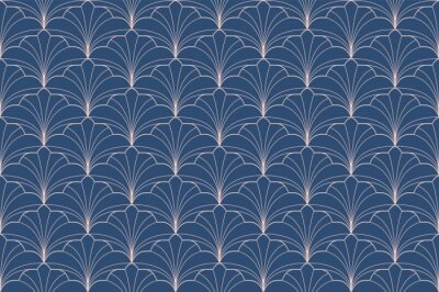 Papier peint à motif  Coquillages art déco