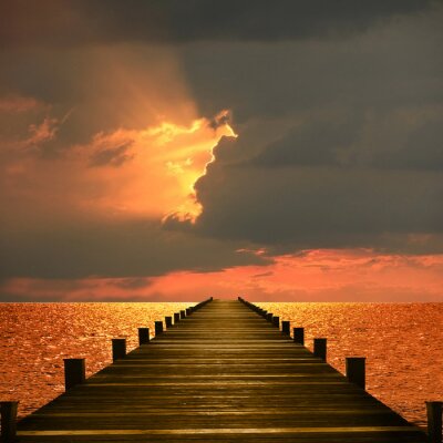 Sticker  Coucher de soleil orange