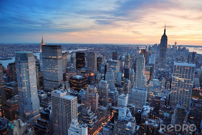 Sticker  Coucher de soleil panoramique à New York