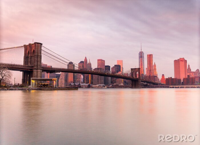Sticker  Coucher de soleil rose sur Manhattan