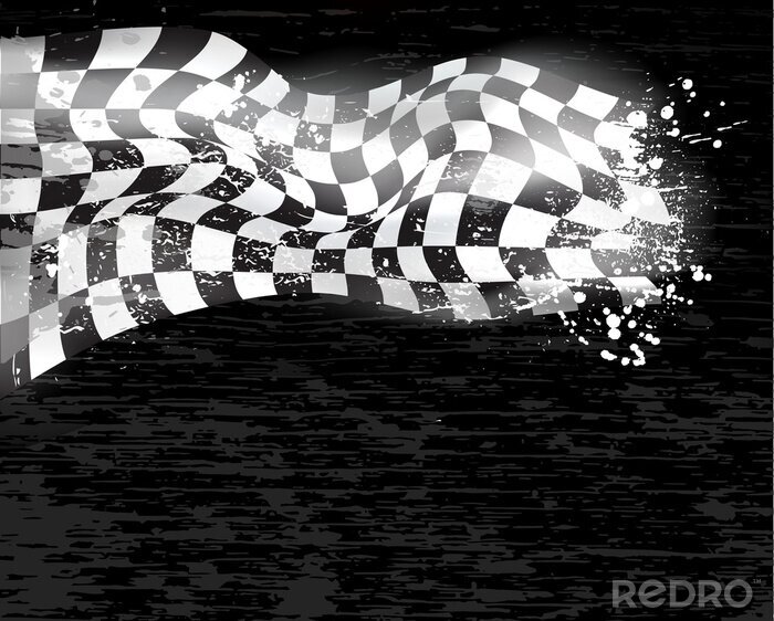 Sticker  course de fond drapeau à damier wawing