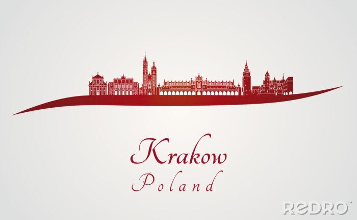 Sticker  Cracovie horizon en rouge