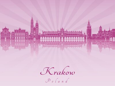 Sticker  Cracovie horizon en violet orchidée rayonnante