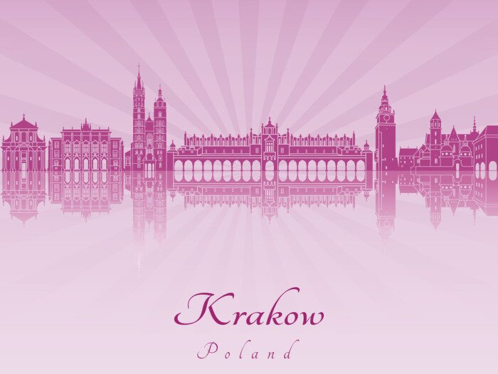 Sticker  Cracovie horizon en violet orchidée rayonnante