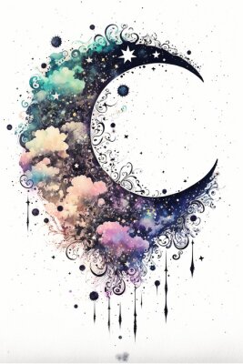 Sticker  Croissant avec ornement