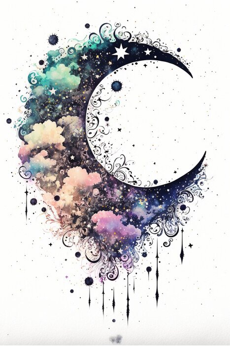 Sticker  Croissant avec ornement