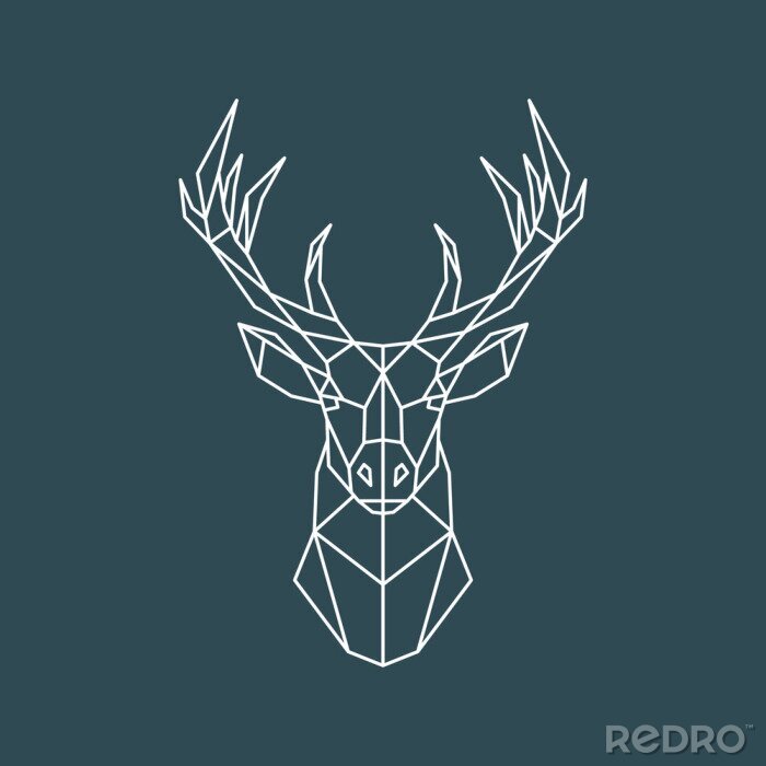 Sticker  croquis de cerf géométrique