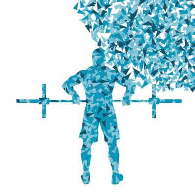 Sticker  Crossfit homme haltérophilie notion vecteur de fond