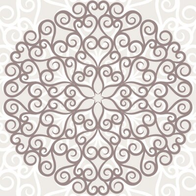 Sticker  Curl motif de fond. De la dentelle autour d'ornement.