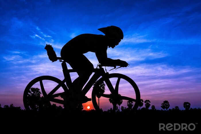 Sticker  Cyclisme sur le temps de crépuscule