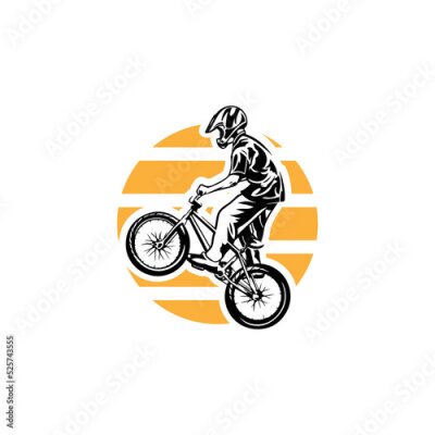 Sticker  Cycliste BMX portant un casque