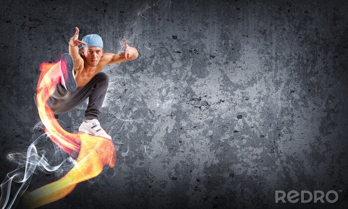 Sticker  Danseur en feu