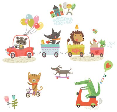 Sticker  De fabuleux animaux en voyage