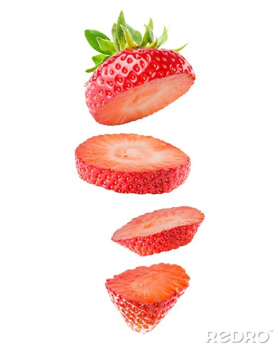 Sticker  des tranches de fraises isolé sur le fond blanc