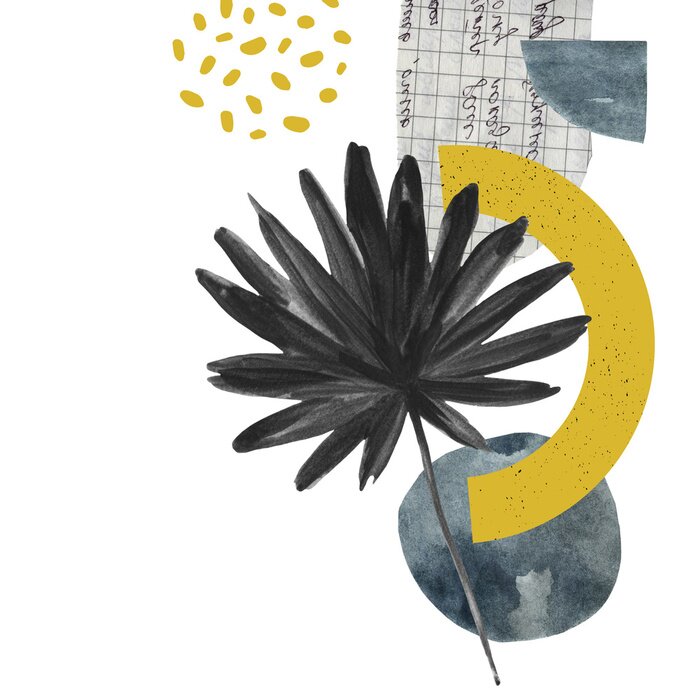 Sticker  Design XXL avec feuille et motif abstrait