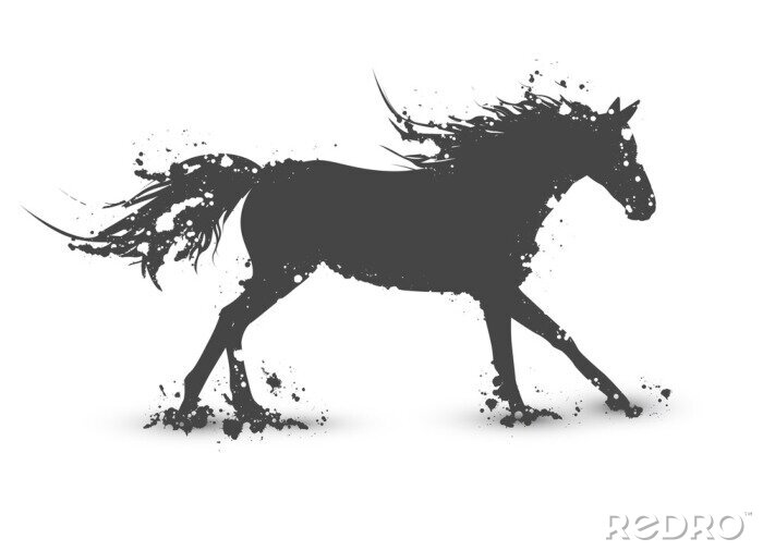 Sticker  Dessin abstrait avec un cheval