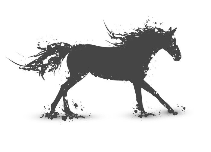 Sticker  Dessin abstrait avec un cheval