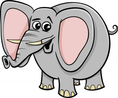 Sticker  Dessin animé d'animal d'éléphant