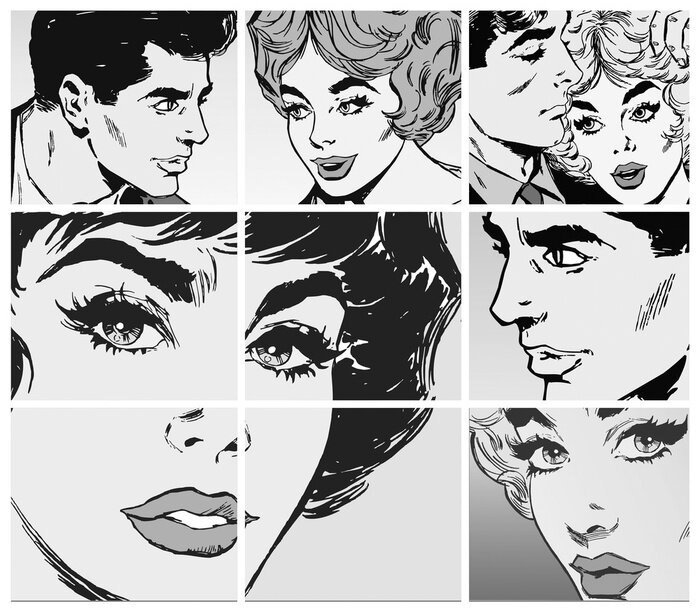 Sticker  Dessin animé et personnages amoureux