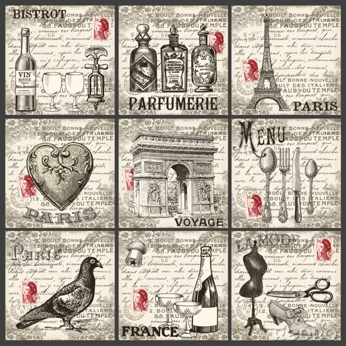 Sticker  Dessin avec un motif de Paris