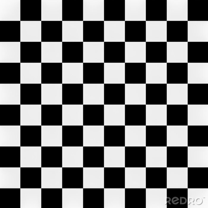 Sticker  Dessin d'échiquier géométrique noir et blanc