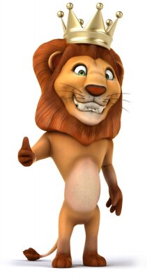 Sticker  Dessin d'enfant avec un lion