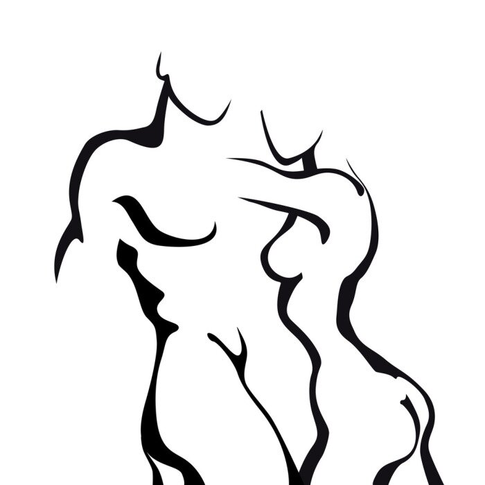 Sticker  Dessin d'un couple nu