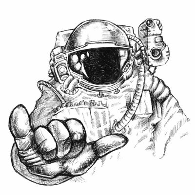 Sticker  Dessin détaillé de l'astronaute