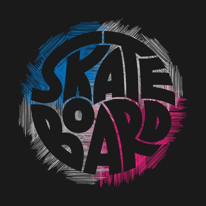 Sticker  Dessin et texte skateboard