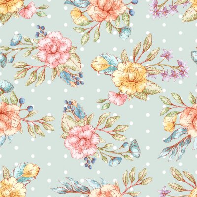 Dessin floral shabby chic