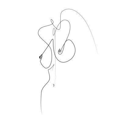 Dessin minimaliste d'un corps féminin