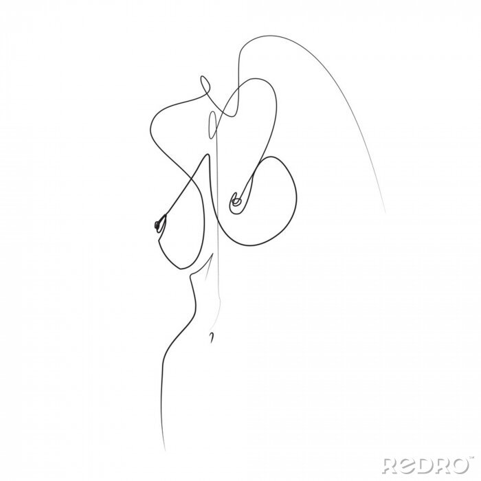 Sticker  Dessin minimaliste d'un corps féminin