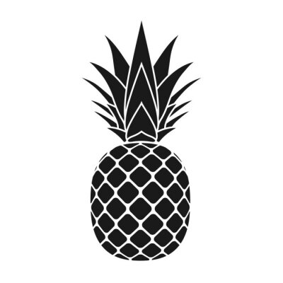 Sticker  Dessiner un diagramme minimaliste d'ananas noir et blanc