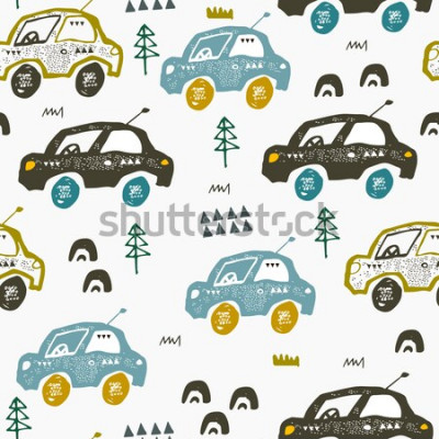 Sticker  Dessins de voitures minimalistes de style scandinave