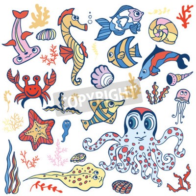 Sticker  Dessins et monde sous-marins