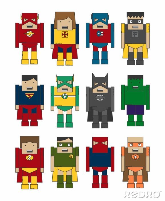 Sticker  Dessins géométriques de personnages de super-héros