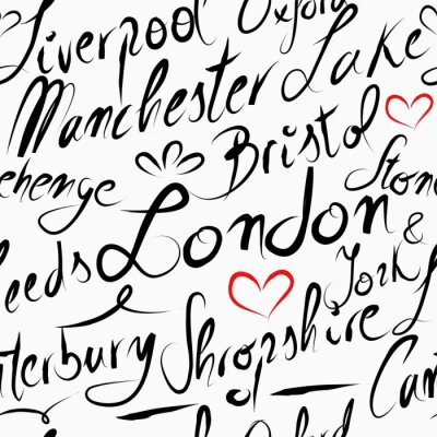 Papier peint à motif  destination de Voyage Angleterre seamless fond