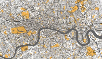 Sticker  Detailed Map of London, UK