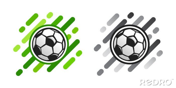 Sticker  Deux graphiques de football de différentes couleurs