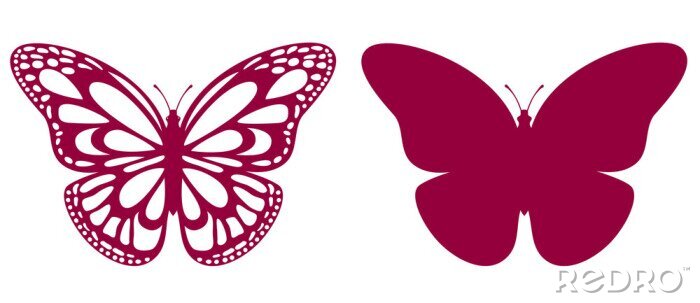 Sticker  Deux graphiques représentant les contours d'un papillon