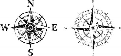 Sticker  Deux roses des vents