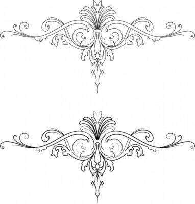 Sticker  Deux styles baroque : Traditionnelle et de la calligraphie .
