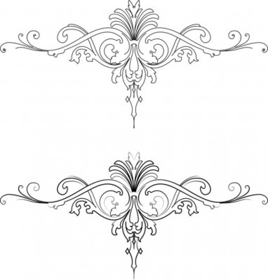 Sticker  Deux styles baroque : Traditionnelle et de la calligraphie .