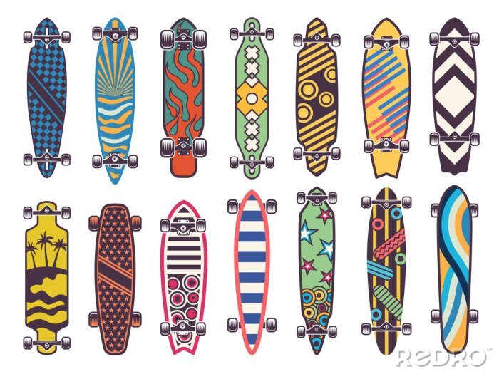 Sticker  Différentes formes de skateboards