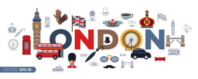 Sticker  Digital vector london simple icons