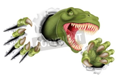 Sticker  Dinosaure féroce en 3D