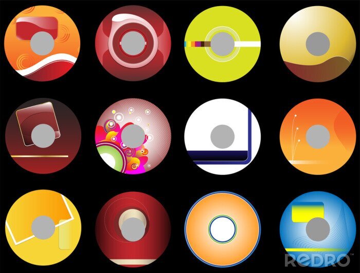 Sticker  Disques vinyles abstraits